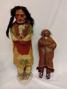 Set of Two (2) Skookum Bully Good Native American Indian 11" and 14"