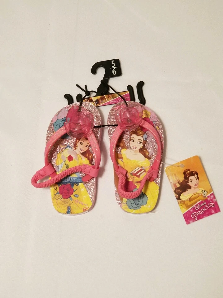 New Toddler Girls Disney Princess pink flip flops size 5/6 - Image 1 of 1