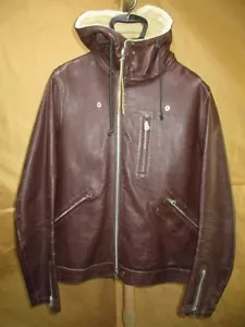 Used 2010 AW Undercover Ism Hooded Leather Army Blouson Mens Size 2 Brown - Picture 1 of 4