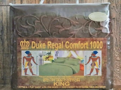 Juego de sábanas King 6 piezas MARRÓN - 1000tc - Microfibra - Bordado Foto 1 de 2