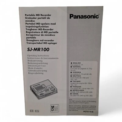 MANUAL ONLY Panasonic SJ-MR200 Minidisc Player MD Walkman MANUAL ONLY - Image 1 of 4