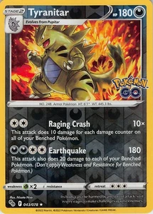 Tyranitar #043/078 Pokemon Pokemon GO Reverse Holo Lightly played - Picture 1 of 1