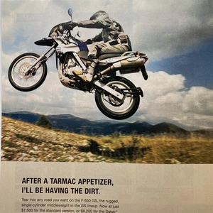 BMW F 650 GS 2006 Moto USA PRINT AD Fuoristrada Moto Jump Dakar Dirt Bike - Foto 1 di 4