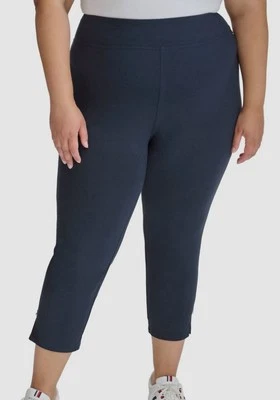 Tommy Hilfiger Women's Blue Side Slit High Rise Leggings Pants Plus Size: 2X - Image 1 of 3