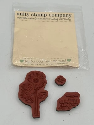 Unity Stamp Co Unmounted Rubber Stamp Flower/Bee/Words BRAND NEW SEALED! - Image 1 of 4