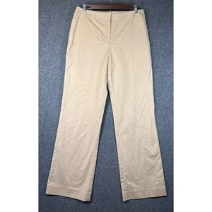 LAFAYETTE 148 NY Tan Wide Leg Dress Pants Career Office Women Size 10 Cotton EUC - Picture 1 of 10