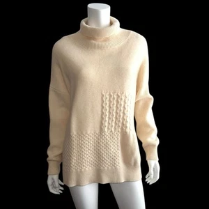 Nordstrom Signature 100% Cashmere Sweater Size XL Beige Cream Pullover Women’s - Picture 1 of 6