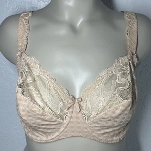 Prima Donna Madison Side Support Wire Bra Unpadded Cafe Latte 44B Lace Bows - Picture 1 of 13
