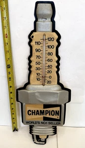 VINTAGE CHAMPION ZÜNDKERZENTHERMOMETER ORIGINAL SCHILD GAS ÖL KUNSTSTOFF 3-D - Bild 1 von 10