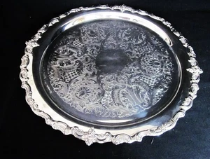 Vintage 17'' Round El Grandee Towle Silver Plate Platter/ Serving Tray # 2936 - Picture 1 of 7