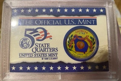 Mint Georgia Quarter Painted, In Plastics Case, uncirculated coin  - Image 1 of 2