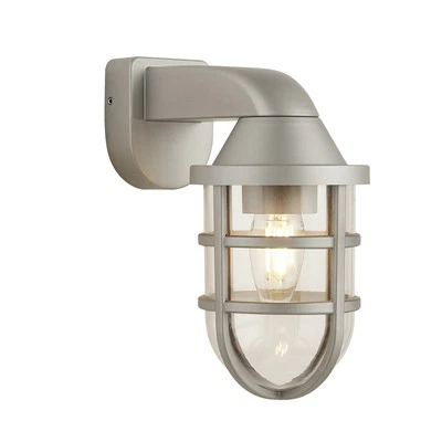 Applique Contemporanea Mare Policarbonato Argento Trasparente 1 Luce E27 - Immagine 1 di 4