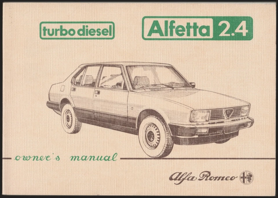 ALFA ROMEO ALFETTA 2.4 LIBRETTO USO E MANUTENZIONE OWNER'S MANUAL 1983 - Immagine 1 di 1