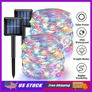 2Pack 100LED Solar Copper Wire Fairy String Lights Christmas Wedding Party Decor - Picture 1 of 13