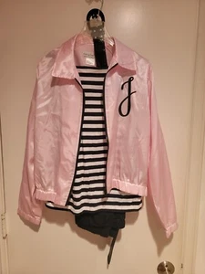 Pink Lady Costume Size Adult 8/10 Letter "J" on Front & "Jessi" Back of Jacket - Picture 1 of 3