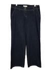Michael Kors Women's Wide Bootcut Blue Denim Dark Wash Jeans 32 x 32 Size 10