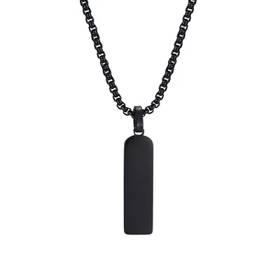 Colar pingente barra vertical 3D personalizado aço inoxidável Vnox para homens mulheres - Imagem 1 de 4