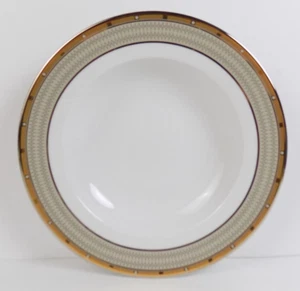 Mikasa Cambridge Soup Bowl Porcelain Y0501 Esquire Line Gold Gray 9" Across - Picture 1 of 4
