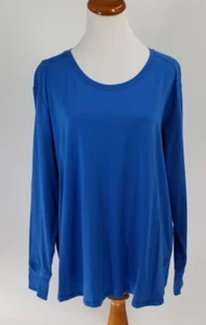 LL Bean Gr. XL Petite Beyond weiches Langarm T-Shirt Oberteil mittelblau - Bild 1 von 5