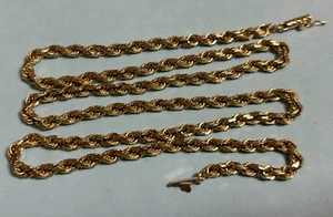 Cadena de cuerda de 22" de oro amarillo macizo de 14k (3,5 mm de ancho, 26,3 g) - Imagen 1 de 5