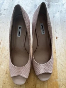 NEW Dune textured blush pale pink peep toe wedge sandals UK 6 EU 39 - Picture 1 of 4