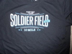 2014 SOLDIER FIELD 10 MILE RUNNING RACE SHIRT WOMENS CUT SCOOP NECK NIKE FLEET F - Picture 1 of 5