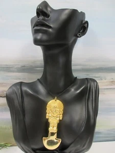 COLLANA KING TUT PLACCATA ORO 1982 FIERA MONDIALE MADE IN PERU - Foto 1 di 9