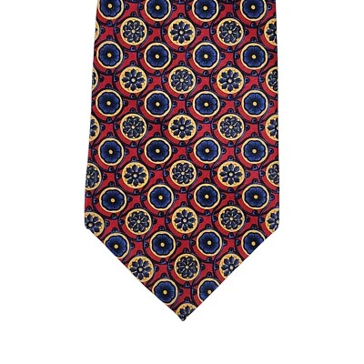 Corbata geométrica floral 100 % seda italiana ZYLOS George Machado para hombre hecha en EE. UU. Foto 1 de 4