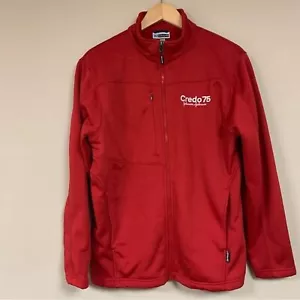 Red Full Zippered Jacket Men’s Small Fleece Lined Lightweight Coat Outdoors - Picture 1 of 8