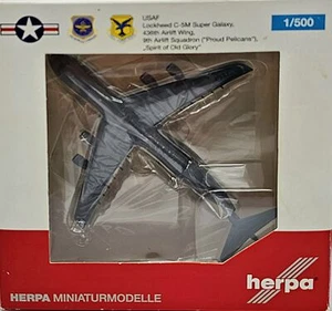 Lockheed C-5M Super Galaxy Modell 1:500 Herpa Miniaturflugzeug NEU & OVP - Bild 1 von 4