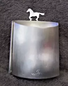 Vtg. Hong Kong Jockey Club Horse Equestrian Metal Desktop Pen, Pencil Holder - Picture 1 of 6