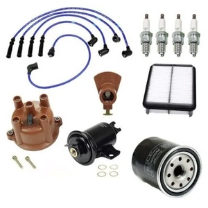 For Toyota Pickup 89-92 L4 2.4 Ignition Tune Up Cap Rotor Filters Plugs Wire Kit - Picture 1 of 11