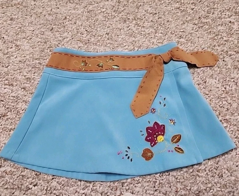 AMERICAN GIRL NIKKI'S NICKI MEET SKIRT GIRLS SIZE 6 WESTERN Blue Embroidered - Image 1 of 4
