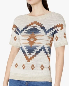 Pendleton Women's Short Sleeve Graphic Pullover Medium color Linen Multi NWT - Picture 1 of 4
