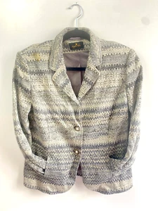 Blazer clásico mujer EUGEN KLEIN talla DE 38 - Look business blanco-beige / A+ - Imagen 1 de 8