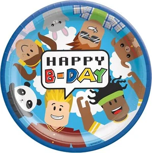 Party Town Video Game Theme Kids Birthday Party 9" Paper Dinner Plates - Picture 1 of 1