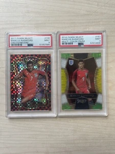 2017 select Marcus rashford checkerboard psa 9 and 2016 multi color prizm psa 9 - Picture 1 of 2