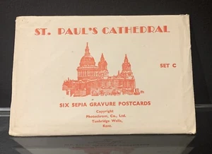 St Paul's Cathedral Six Sepia Gravure Postcards Unposted Set C Architecture - Picture 1 of 16