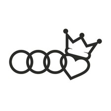 ADESIVO PRESPAZIATO AUDI LOVE MY AUDI IN VINILE ALTA QUALITA' STICKER 100X56 mm