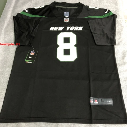 Men's New York Jets Aaron Rodgers #8 2023 Stitched Jersey Black Color Large Size Cover