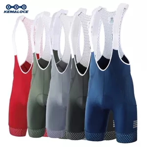 KEMALOCE Cycling Bib Shots Men Spandex Black&Blue&Red Gel Pad Summer Bike Shorts - Picture 1 of 24