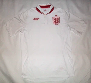 Camisa Inglaterra 2012/2013 Umbro Manga Corta en Blanco con Borde Rojo Talla M - Imagen 1 de 4