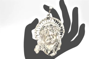 Neu Jesus Christus Kopf Charm Silber Plättchen - ohne Kette - Bild 1 von 4