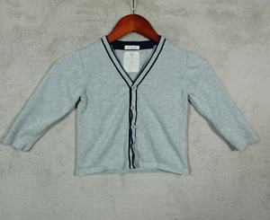 Zara knitwear boys cardigan 4 to 5 years long sleeve button up Gray Elbow Patch - Picture 1 of 7