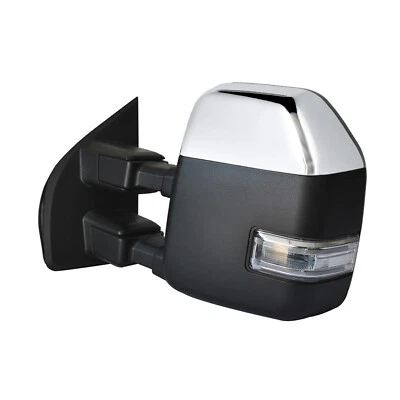 Espejo retrovisor de remolque para Ford F250 350 450 550 2017-20 eléctrico térmico lado del conductor cromado Foto 1 de 4