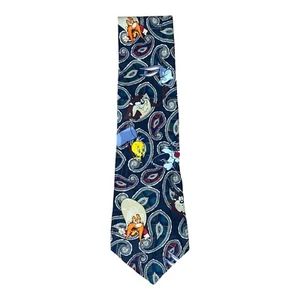 Vtg 1994 Looney Tunes Mania Men's Neck Tie Paisley Taz Sylvester Tweety 54” x 4” - Picture 1 of 7