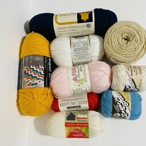 mixed lot of 9 yarn skeins of yarn Mixed Colors - Picture 1 of 4