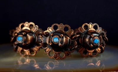 Armband Kupfer Bronze Glasperlen türkis - zauberhaft & besonders - Bild 1 von 4