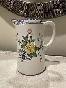 Vintage Tiffany & Co. “Lisbon” Floral Hand Painted Pitcher Made In Portugal - Picture 1 of 5