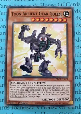 Toon Ancient Gear Golem DLCS-EN073 Common Yu-Gi-Oh Card 1st Edition New - Image 1 of 3